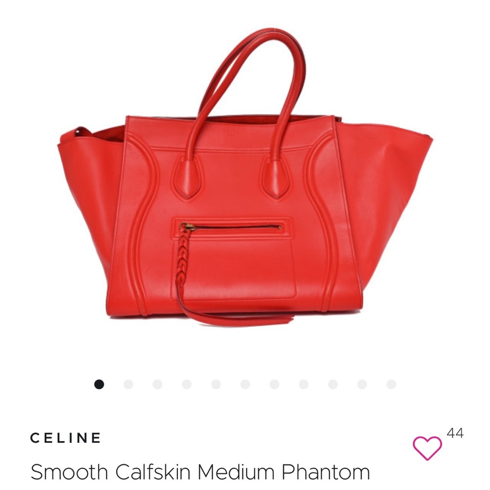 Celine Red Calfskin Medium Phantom Bag